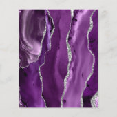 Budget Paarse Agaat Zilver Script Bruiloft Menu (Achterkant)