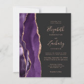 Budget Paarse Agate Roze Goud Donkere QR Code Huwe (Voorkant)