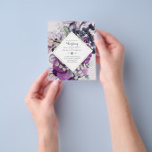 BUDGET Paarse Blauwe Bloemige Trouw Uitnodigingen Flyer (Hand)