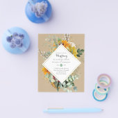 BUDGET Paarse Blauwe Bloemige Trouw Uitnodigingen Flyer (Enkel)