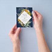 BUDGET Paarse Blauwe Bloemige Trouw Uitnodigingen Flyer (Hand)