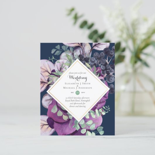 BUDGET - Paarse - blauwe - finale - huwelijksuitno (Staand voorkant)