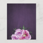 Budget paarse bloem bruidsdouche uitnodiging flyer (Achterkant)