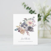 Budget Paarse Bloem Waterverf Bruiloft Dank Je (Staand voorkant)