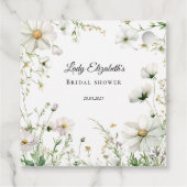 Budget Paarse Bloemen Bridgerton Bruidsfeest Bedankjes Labels (Achterkant)