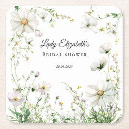 Budget Paarse Bloemen Bridgerton Bruidsfeest Kartonnen Onderzetters