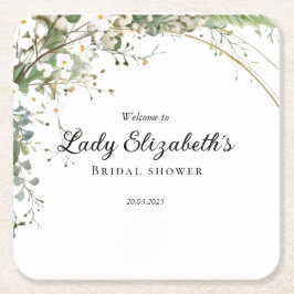 Budget Paarse Bloemen Bridgerton Bruidsfeest Kartonnen Onderzetters