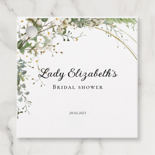 Budget Paarse Bloemen Bridgerton Bruidsfeestje Bedankjes Labels (Voorkant)