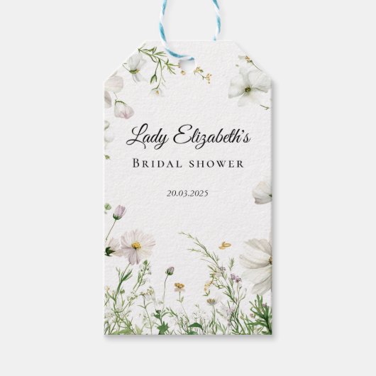 Budget Paarse Bloemen Bridgerton Bruidsfeestje Cadeaulabel (Voorkant)
