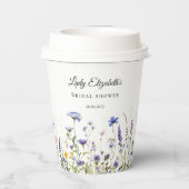 Budget Paarse Bloemen Bridgerton Bruidsfeestje Papieren Bekers (Achterkant)