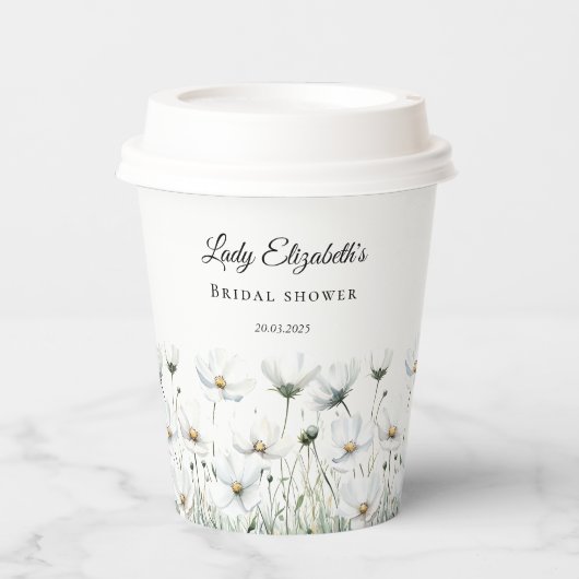 Budget Paarse Bloemen Bridgerton Bruidsfeestje Papieren Bekers (Voorkant)