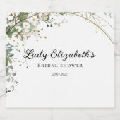 Budget Paarse Bloemen Bridgerton Bruidsfeestje Sparkling Wijnetiket (Enkel label)