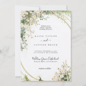 Budget Paarse Bloemen Bridgerton bruiloft Kaart (Voorkant)