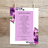 Budget Paarse Bloemen Trouwprogramma Flyer