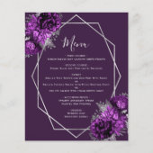 Budget Paarse Bloemen Zilver Geometrische bruiloft (Voorkant)