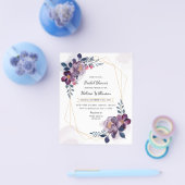 Budget Paarse Bloemenschildering Waterverf Bruidsm Flyer (Enkel)