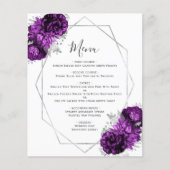 Budget Paarse Bloemige Zilveren Geometrische Trouw (Voorkant)