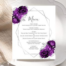 Budget Paarse Bloemige Zilveren Geometrische Trouw