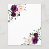 Budget Paarse & Blush bruiloft Jubileum Uitnodigen (Achterkant)