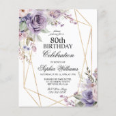 Budget Paarse & Blush elke leeftijd Verjaardagsuit (Voorkant)