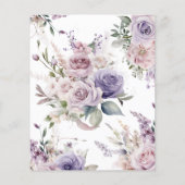 Budget Paarse & Blush Roos bruiloft uitnodiging (Achterkant)