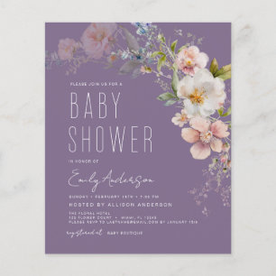 Budget Paarse Boho Wildflower Baby shower