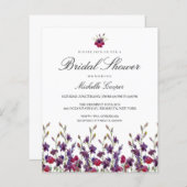 Budget Paarse Botanische Bridal Shower (Voorkant / Achterkant)