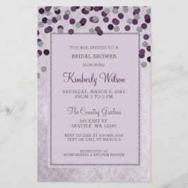 Budget Paarse Confetti Bridal Shower