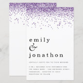 Budget Paarse Confetti Glitter Weddenschap (Voorkant / Achterkant)