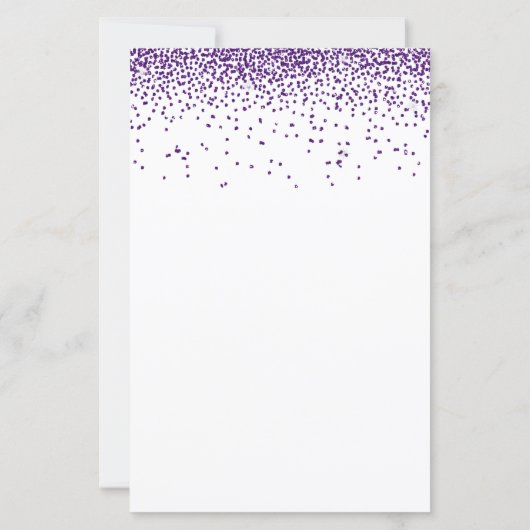 Budget Paarse Confetti Glitter Weddenschap (Achterkant)