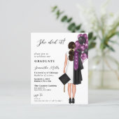 Budget Paarse eenvoudige foto Ze deed het Afstuder (Staand voorkant)