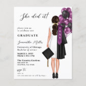 Budget Paarse eenvoudige foto Ze deed het Afstuder (Voorkant)