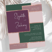 Budget Paarse Emerald Green Roos Gold Wedding