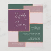 Budget Paarse Emerald Green Roos Gold Wedding (Voorkant)