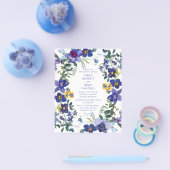 Budget paarse en witte orchidee bloemige bruiloft flyer (Enkel)