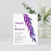BUDGET paarse eucalyptusbrancheuitnodiging (Staand voorkant)