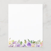 Budget Paarse Floral Botanical Weduwen Uitnodiging (Achterkant)