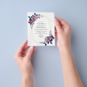 Budget Paarse Floral Bridal Shower Flyer (Hand)