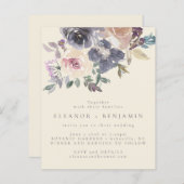 Budget Paarse Floral Waterverf Elegant Wedding (Voorkant / Achterkant)