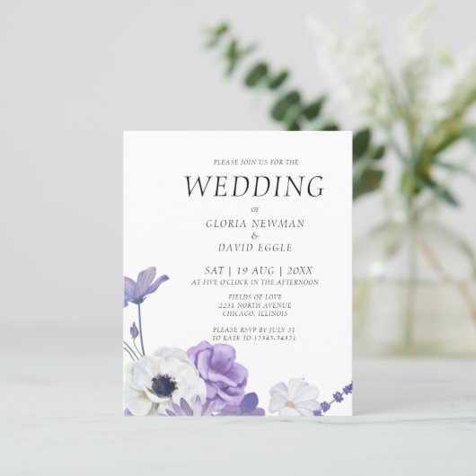 Budget Paarse Floral Weddenschap (Staand voorkant)