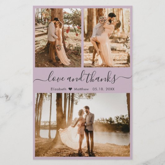 Budget Paarse Foto Collage Weddenschap Bedankt Flyer (Voorkant)