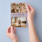 Budget Paarse Foto Collage Weddenschap Bedankt Flyer (Hand)