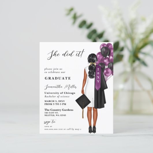 Budget Paarse foto Ze deed het Afstuderen (Staand voorkant)