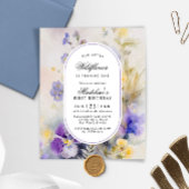 Budget Paarse & Gele 1e Verjaardag Uitnodiging