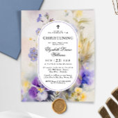 Budget Paarse & gele doopuitnodiging