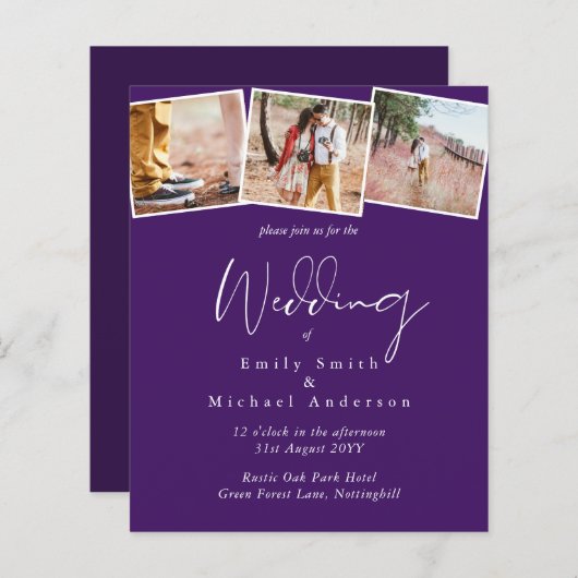 BUDGET Paarse Gele Grijze Kleuren Weddenschap Uitn (Voorkant / Achterkant)