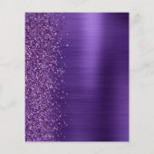 Budget Paarse Glam Glitter Trouw Uitnodiging (Achterkant)