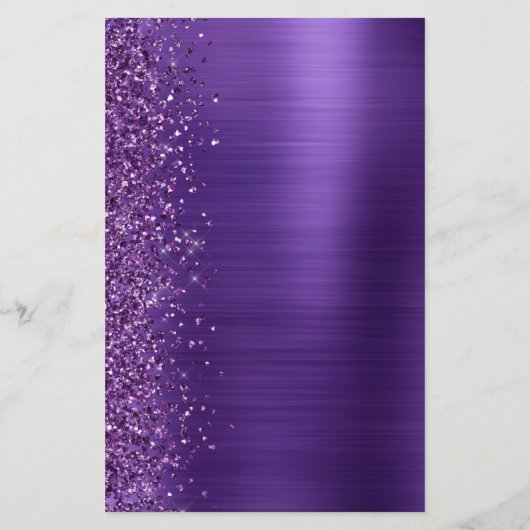 Budget Paarse Glam Glitter Wedding (Achterkant)