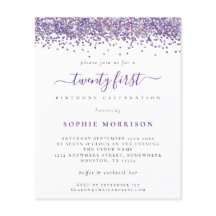 Budget Paarse Glitter 21e Partij nodigt uit