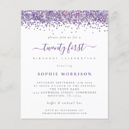 Budget Paarse Glitter 21e Partij nodigt uit